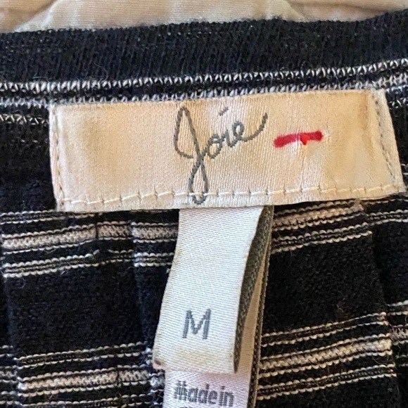 Joie linen knit sweater, oversized size M black/cream stripes, Raglan sl… - Picture 5 of 6